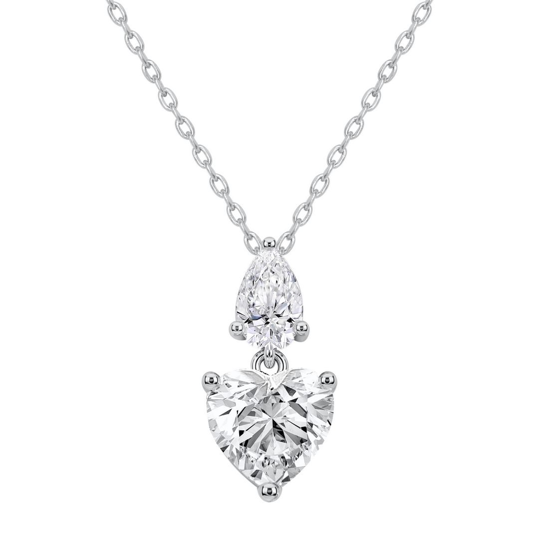 LG - 14K 1.58CT D-PENDANT WITH CHAIN LDS HRT/PER P:0.32,H:1.26 CERTIFIED